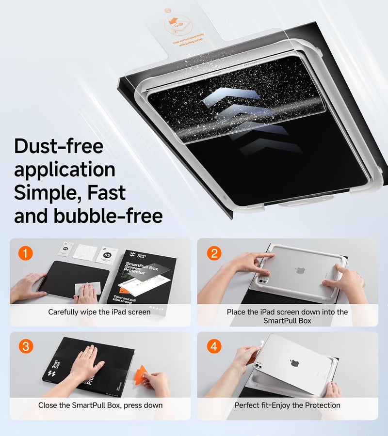 SmartDevil Screen Protector for iPad with Easy Installation Frame, 9H Clear Tempered Glass Film, Anti-Shatter, Bubble Free, Dust-Free Box, 2 Pack (Air 11" (2025/2024)) - Image 3